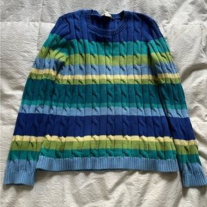 Women’s Appleseed's Multicolor Striped Crewneck Sweater size large petite